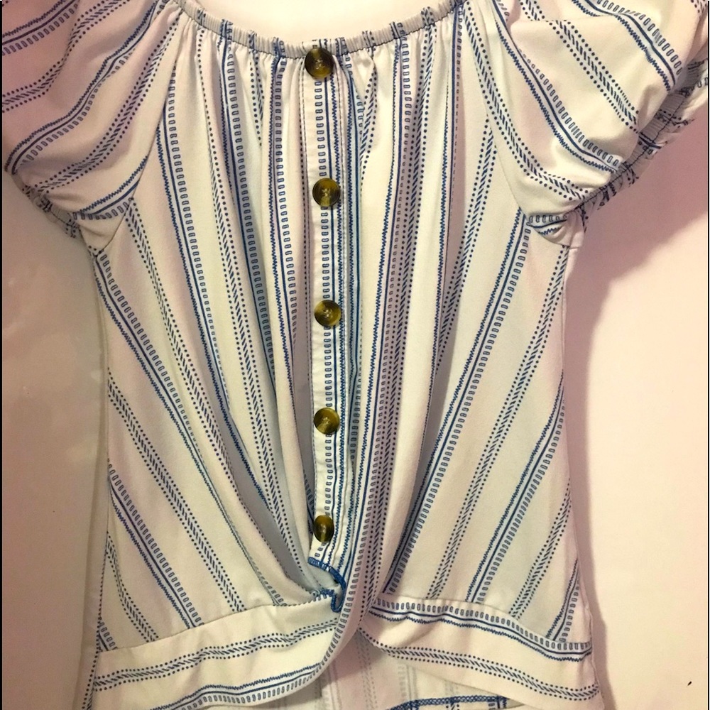Blue and white,kids crop top